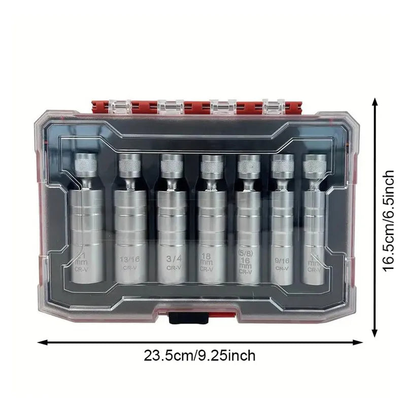 Universal Extended Spark Plug Socket Set 3/8 Inch Rustproof Durable Automotive Repair Tool