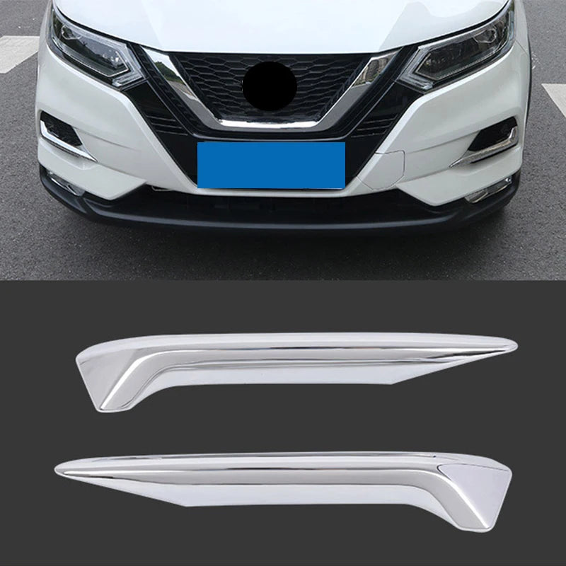 Silver ABS Car Bumper Reflector Front Rear Fog Lamp Trim Protection Cover Stickers Accessories For Nissan Qashqai J11 2019 2020
