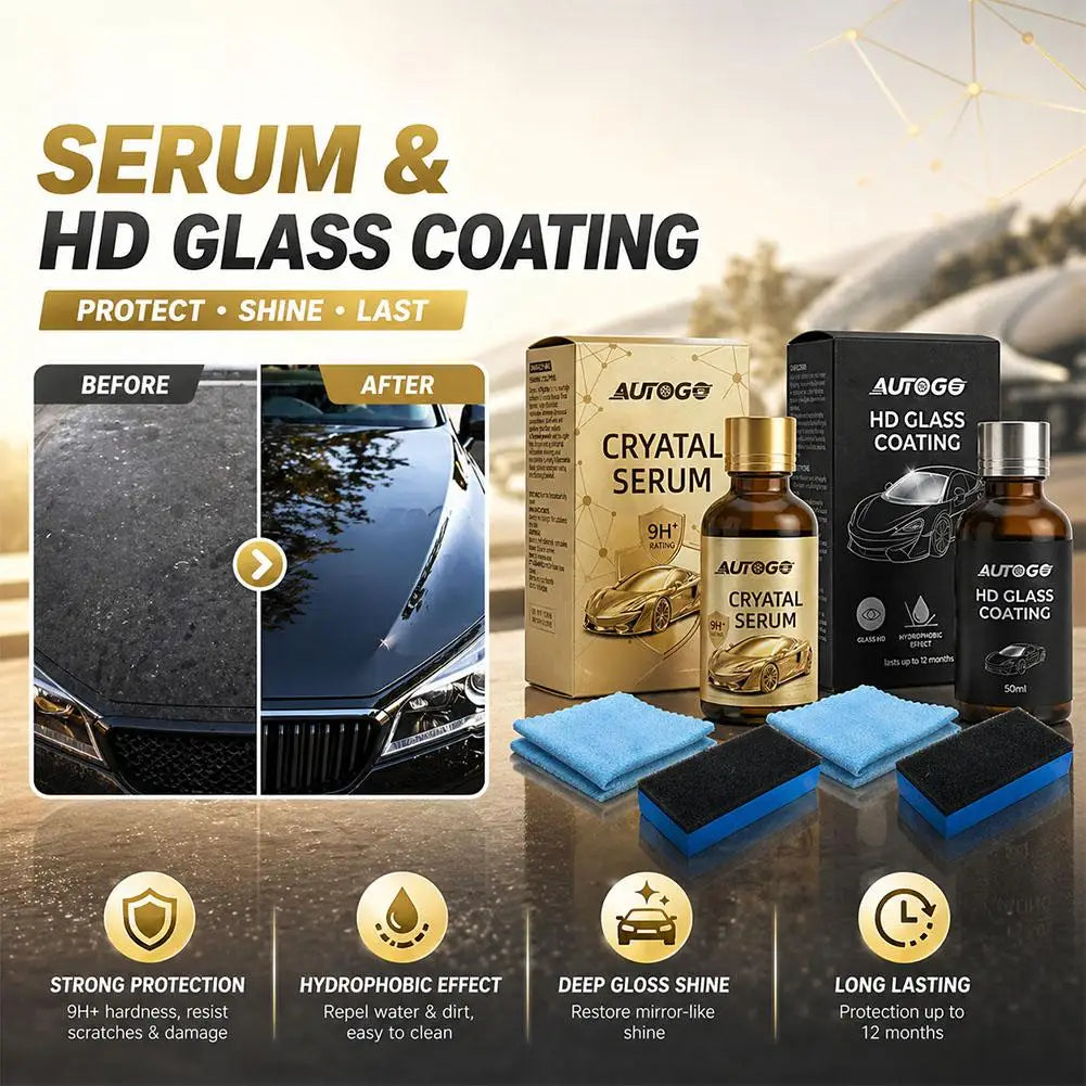 Car Ceramic Coating Kit HD Glass Coating Gloss Enhancer Long Lasting Paint Protection Anti Scratch Universal Auto Care Set