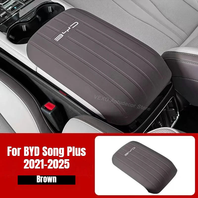 For BYD Song Plus DM-i EV 2021-2024 2025 Armrest Box Pad Silicone Center Console Wireless Charging Gear Shift Cover Accessories
