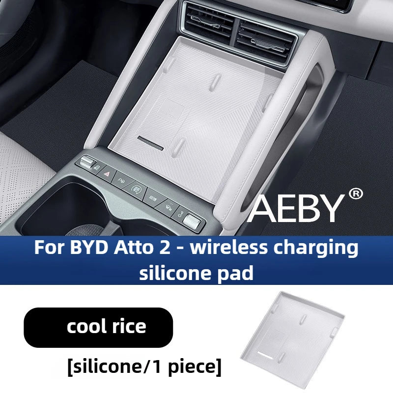 AEBY For BYD Atto 2 Smart Driving Edition 2024-2025 Wireless Charger Anti-Slip Mat, Silicone Anti-Slip Mat & Protector,interior