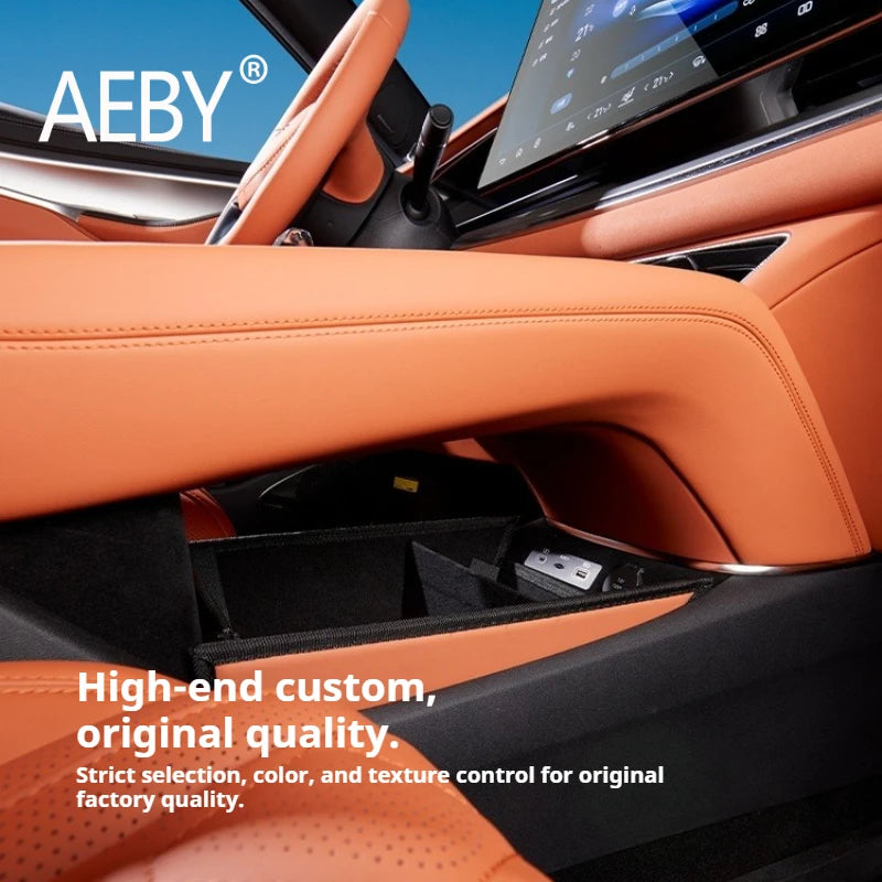 AEBY For BYD Sealion 7 2024 Center Console Organizer Waterproof Anti-Slip Central Lower Layer Storage Tray Interior Accessories