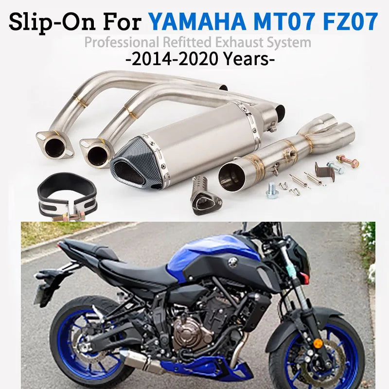 MT07 Exhaust Motorcycle Exhaust Full System For YAMAHA MT-07 FZ-07 2014 - 2023 TRACER 7/GT 2020-2023 TRACER 700/GT 2016-2019