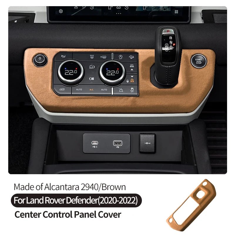 Made of Alcantara Suede Interior Central Gear Lever Console Lid Sheath Shell Cover For Land Rover DEFENDER 2020-2022 Accessories