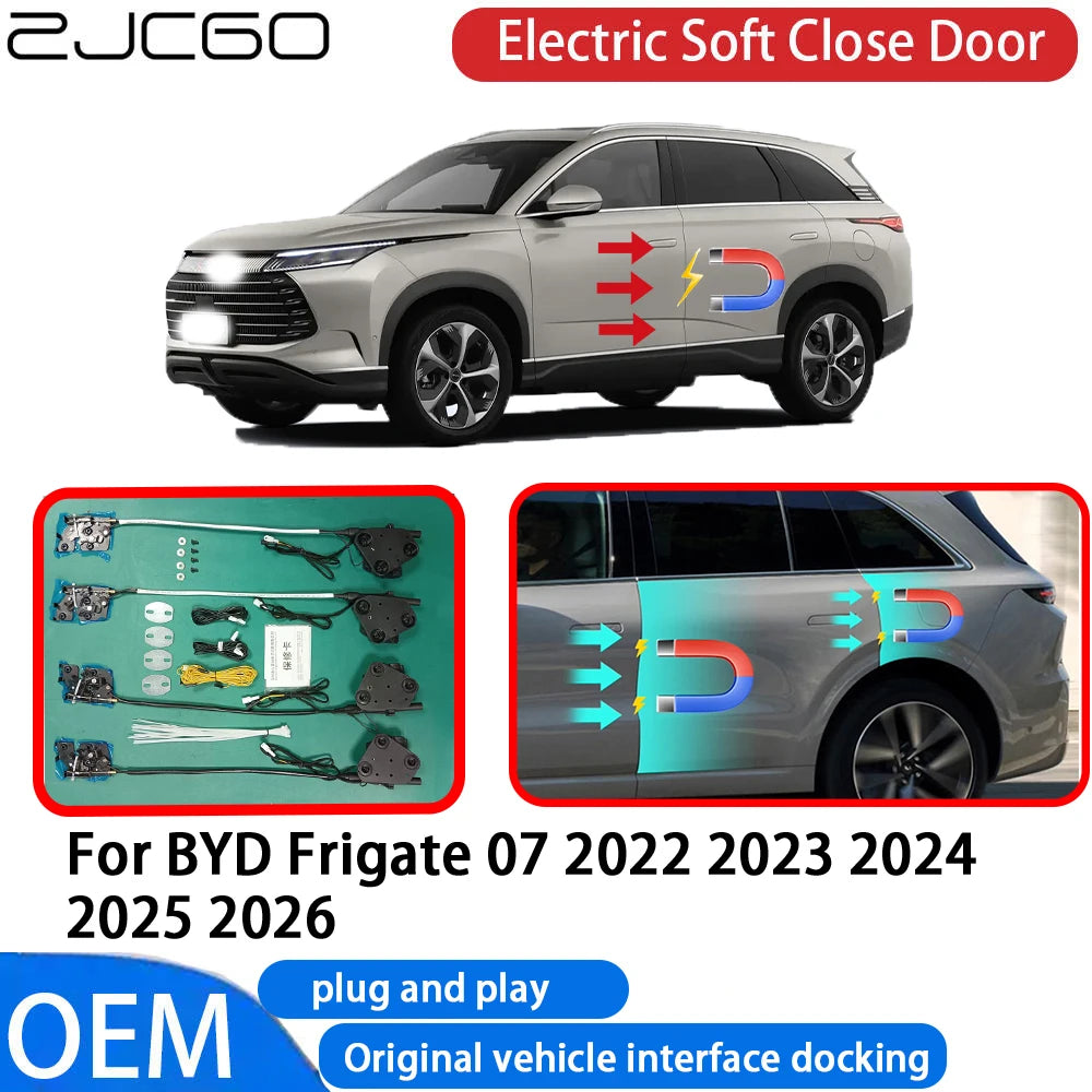 ZJCGO for BYD Frigate 07 2022~2026 Car Automatic Electric Soft Close Door Closer System OEM Plug and Play Comfort Closing