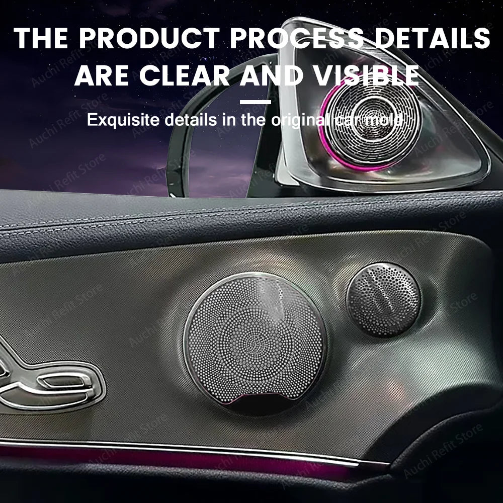 No Lighting Stainless Steel Car Audio Speaker Decorative Cover for Mercedes Benz C Class W205 GLC X253 E Class W213 E-coupe W238