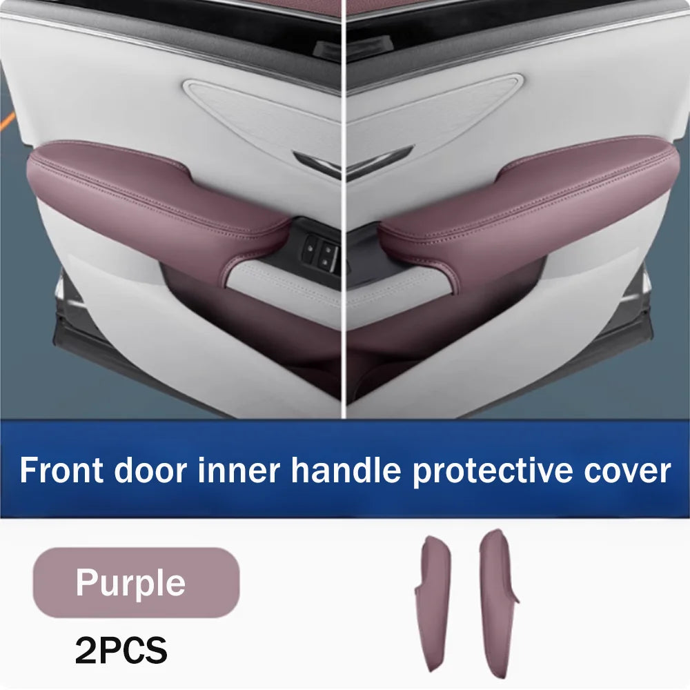 For BYD Seal U Sealion 6 Song Plus DM-i EV 2023~2025 2024 LHD Car Inner Door Handle Leather Protective Cover Interior Accessorie