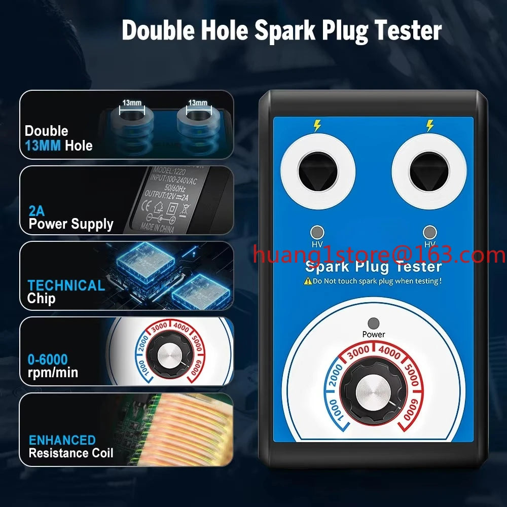 2026 bestseller JF109 Automotive Dual Plug Hole Ignition Spark Plug Testing Analyzer Adjustable Car Spark Plug Tester