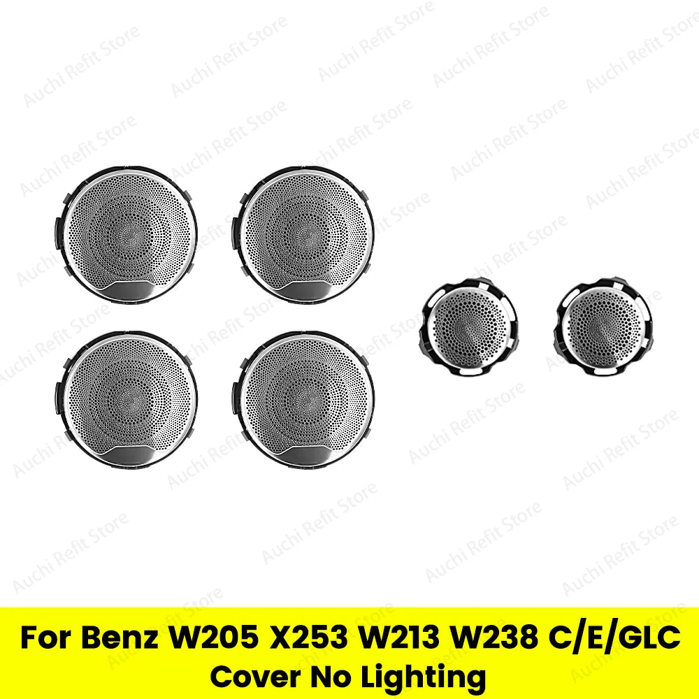 No Lighting Stainless Steel Car Audio Speaker Decorative Cover for Mercedes Benz C Class W205 GLC X253 E Class W213 E-coupe W238