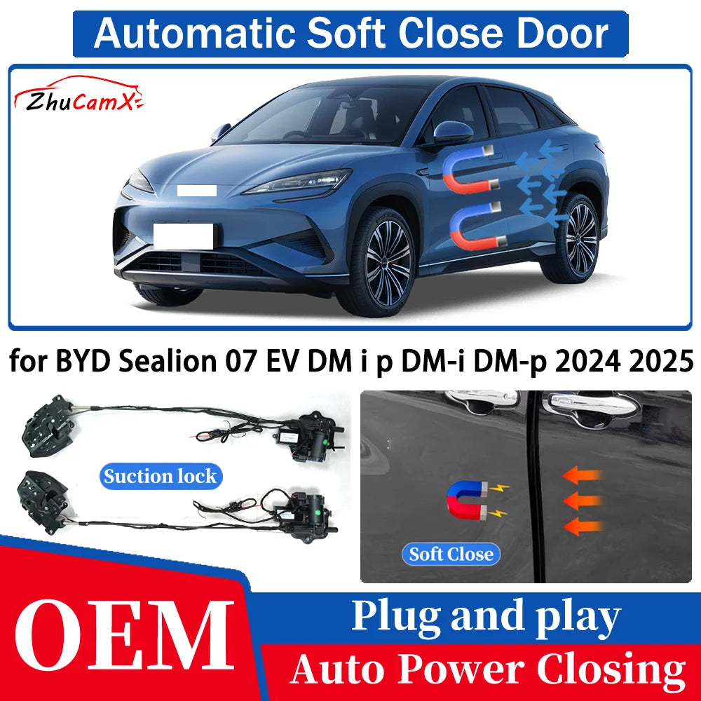 for BYD Sealion 07 EV DM i p DM-i DM-p 2024 2025  Car Automatic Soft Close Door Electric Suction Kit Auto Power Closing System