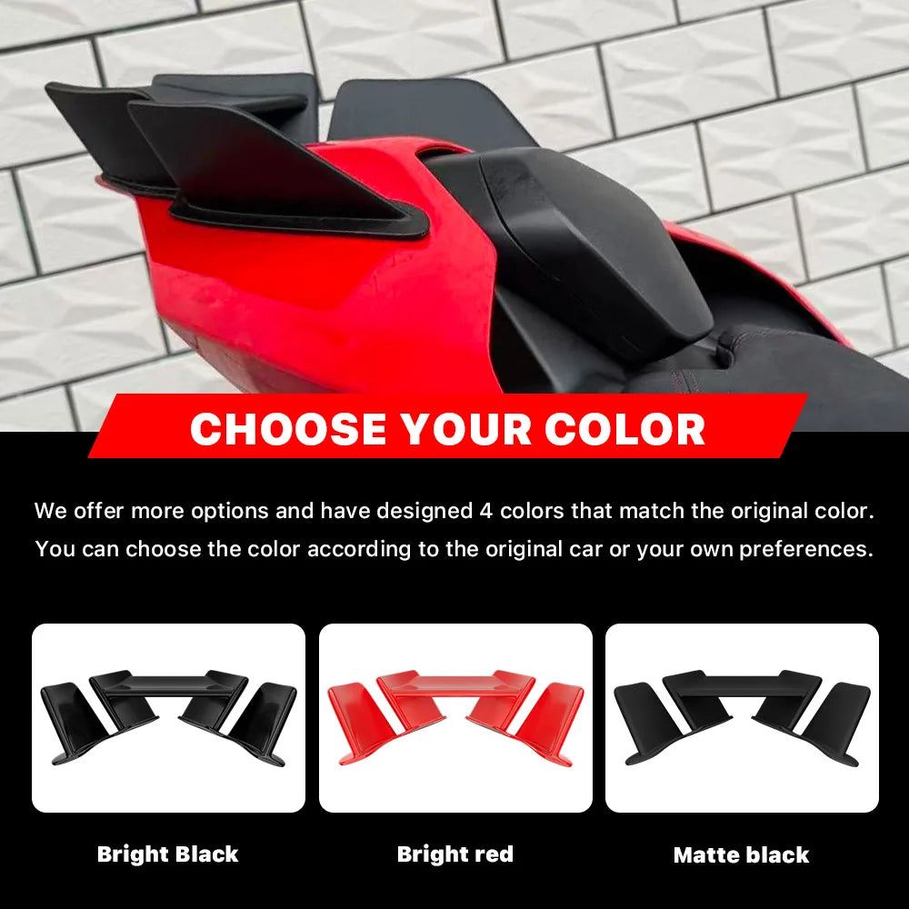 NEW Motorcycle Tail Fixed Wings red Winglet Spoiler Parts rear wings For DUCATI Panigale V2 V4 V4S V4R Streetfighter 2018-2024