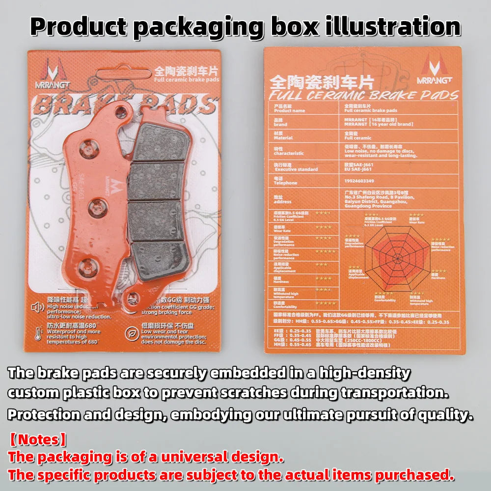 MRRANGT Motorcycle Ceramic Brake Pads Front Rear Set Fit For Ducati 1199 Panigale 1098 1198 848EVO High Performance Accessories
