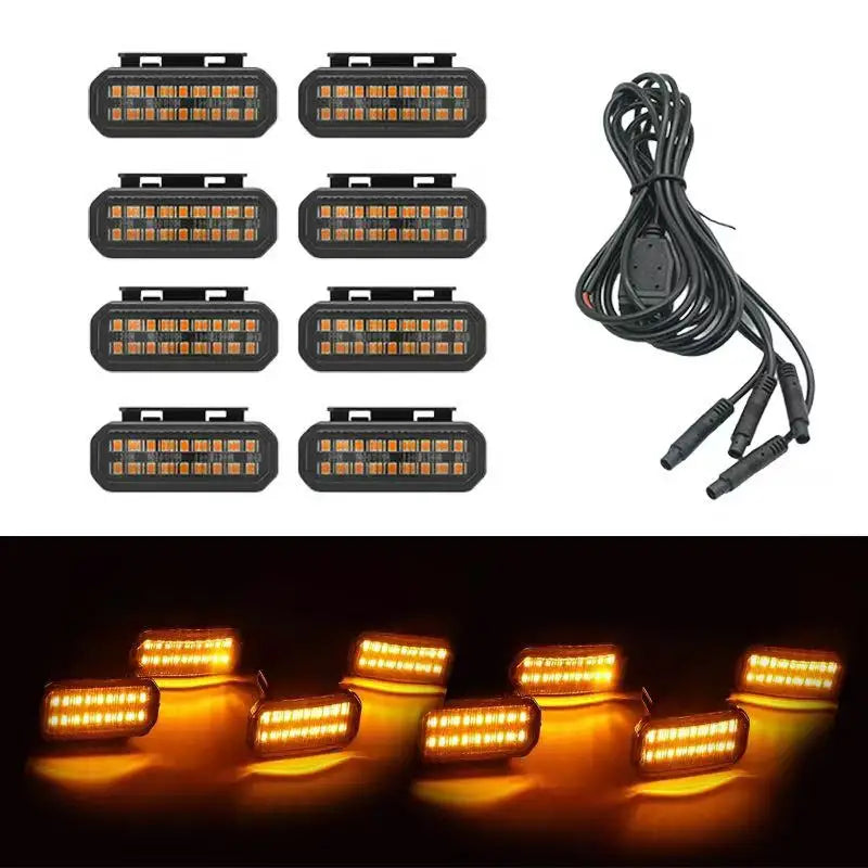 18LED Front Grille Light FOR BYD LEOPARD 8 DENZA B8 Car Daytime Running Light Wheel Eyebrow Lamp For Pickup Offroad 12V