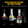 AUXITO 2Pcs H8 H11 LED Headlight Bulb 16000LM 9005 HB3 9006 HB4 H16 JP H9 LED Fog Lamp Super Bright 6500K White Automobile Light