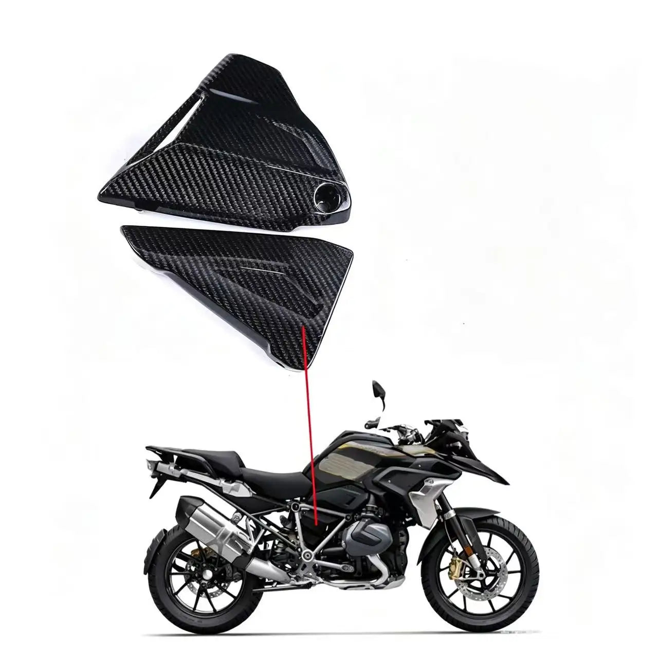 مناسب لـ BMW R1200GS 1250 GS Waterbird دراجة نارية معدلة من ألياف الكربون غطاء أمامي واقيات طين بدواسات 