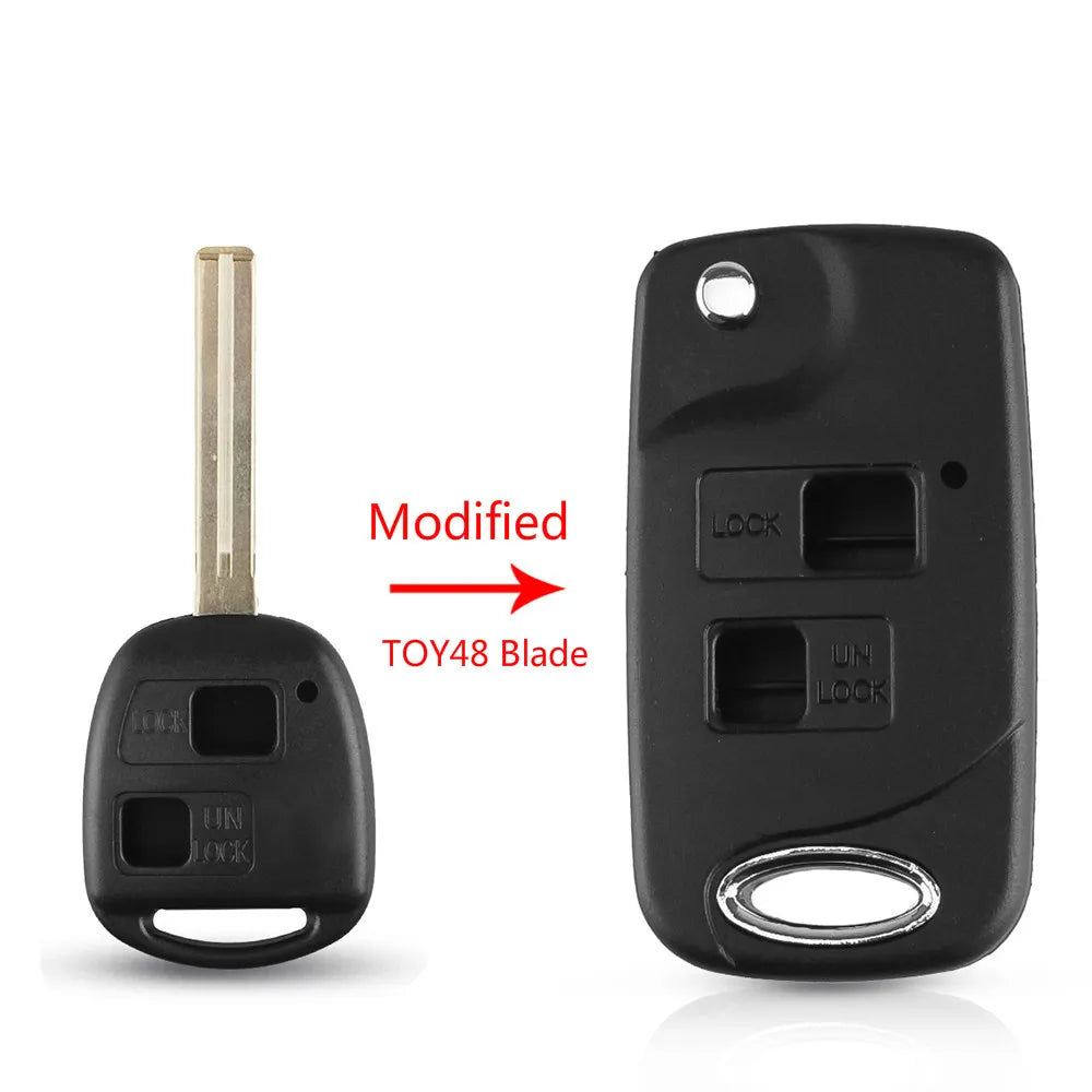 KEYYOU Modified Flip 2/3 Button Remote Key Shell Case For Toyota RAV4 Avalon Prado Tarago Camry Tarago For Lexus Es Rx Lx Gs Key