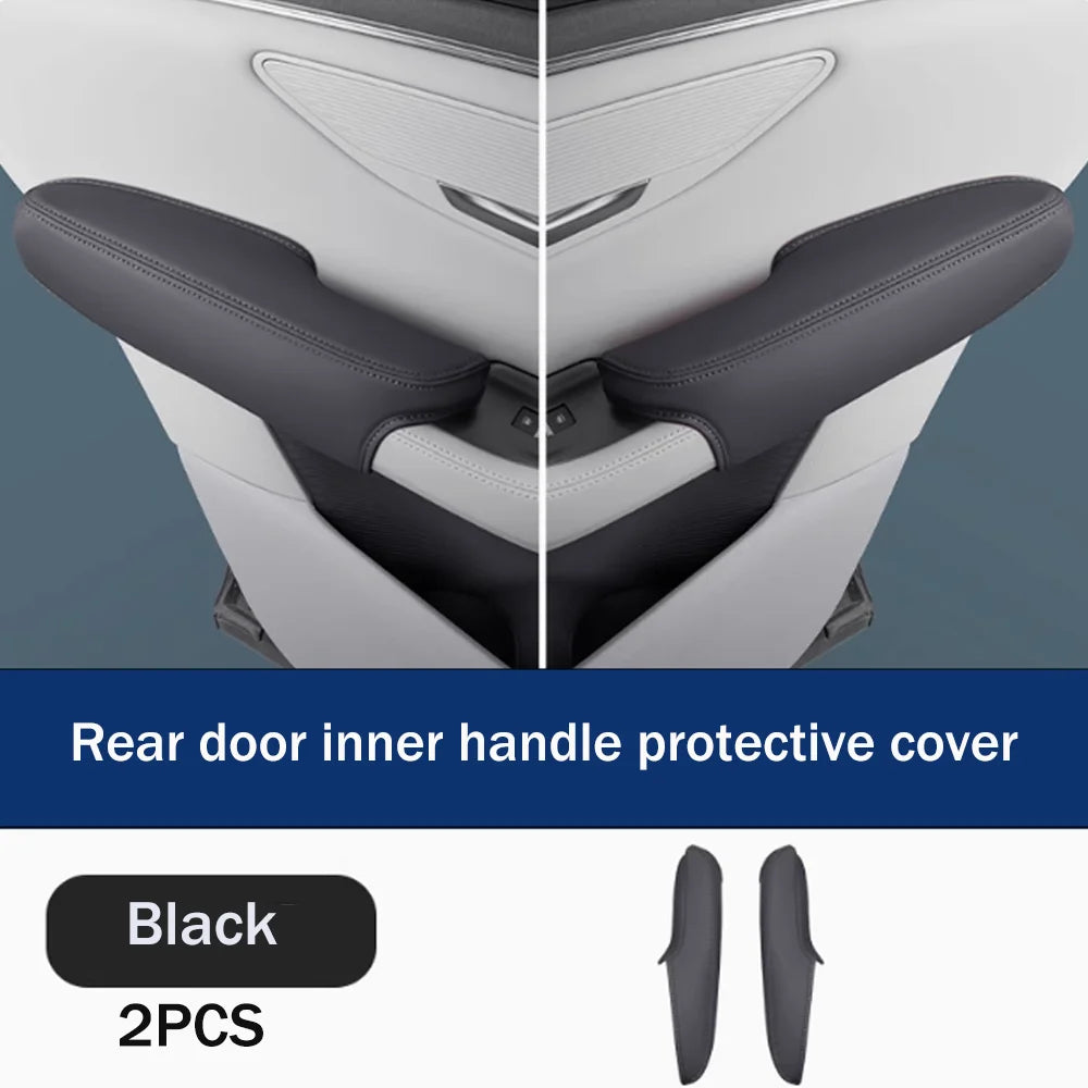 For BYD Seal U Sealion 6 Song Plus DM-i EV 2023~2025 2024 LHD Car Inner Door Handle Leather Protective Cover Interior Accessorie