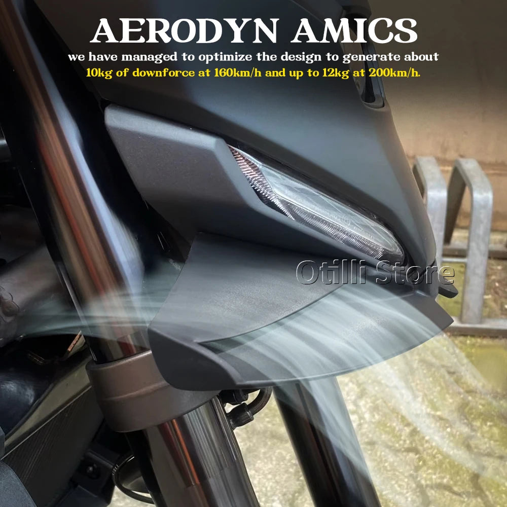 MT 07 2025 Motorcycle Downforce Winglet Aerodynamic Wing Front Spoiler Kit New Accessories Front Spoiler For Yamaha MT07 MT-07