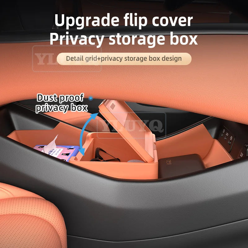 For BYD Sealion 07 EV Car Storage Box Silicone Storage Bin Under Center Console Car Interior Modification Accessories