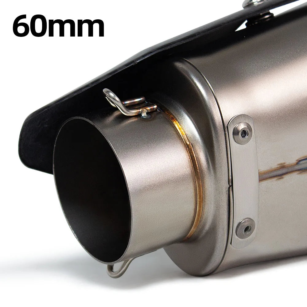 60mm Universal Motorcycle Exhaust Muffler Pipe For Ninja400 ZX4R ADV750 DL650 R3 Sport Bike Adventure Motorcycle