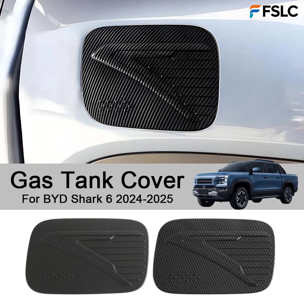 Cars Accessories Gas Tank Cover For BYD Shark 6 2024-2025 Carbon Fiber Black Car Styling Upgrade Modify A Car