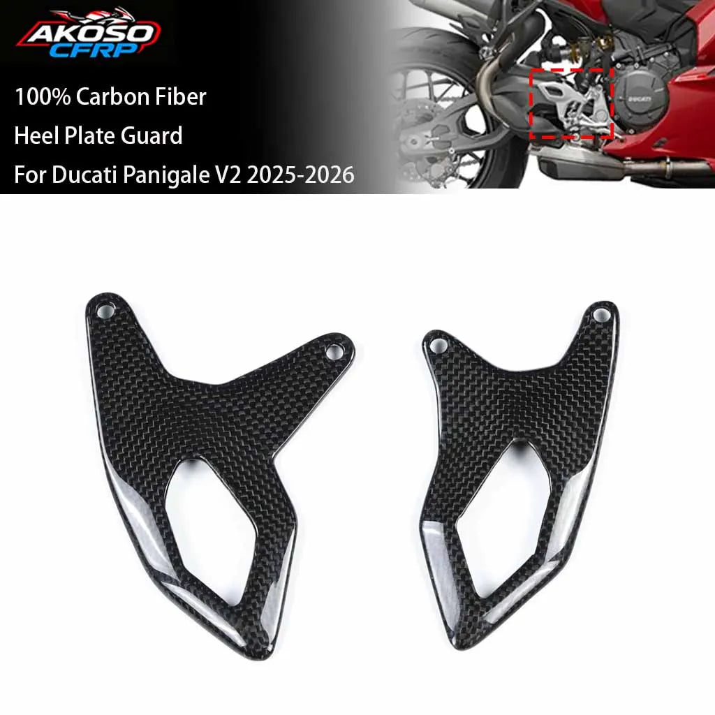 100% 3K Carbon Fiber For Ducati Panigale V2 2025-2026 Motorcycle Accessories Rear Heel Plate Guard Fairing Wing Guard Protector
