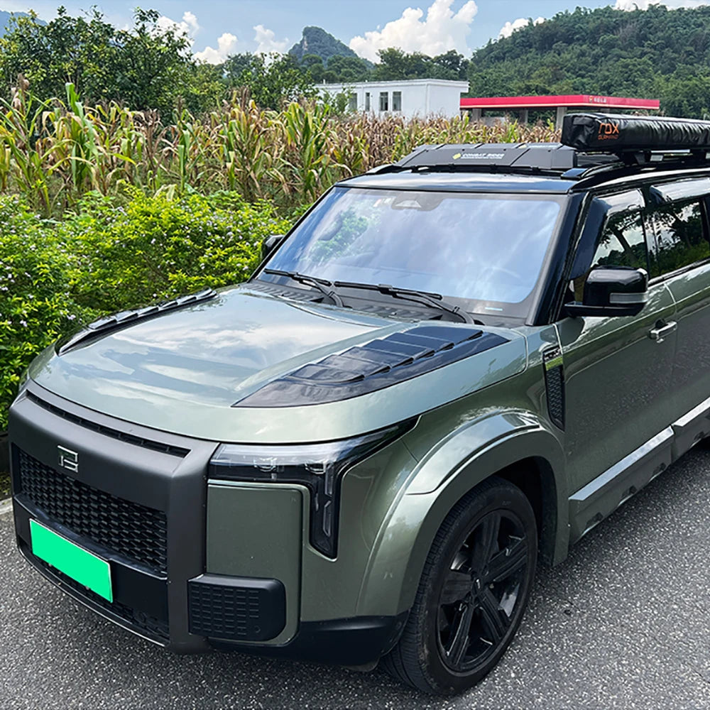 Car Non Destructive Installation Angel Wings Hood Cover Decoration Panel For BAIC Jishi Polestone 01 Rox 01 Black Warrior Parts