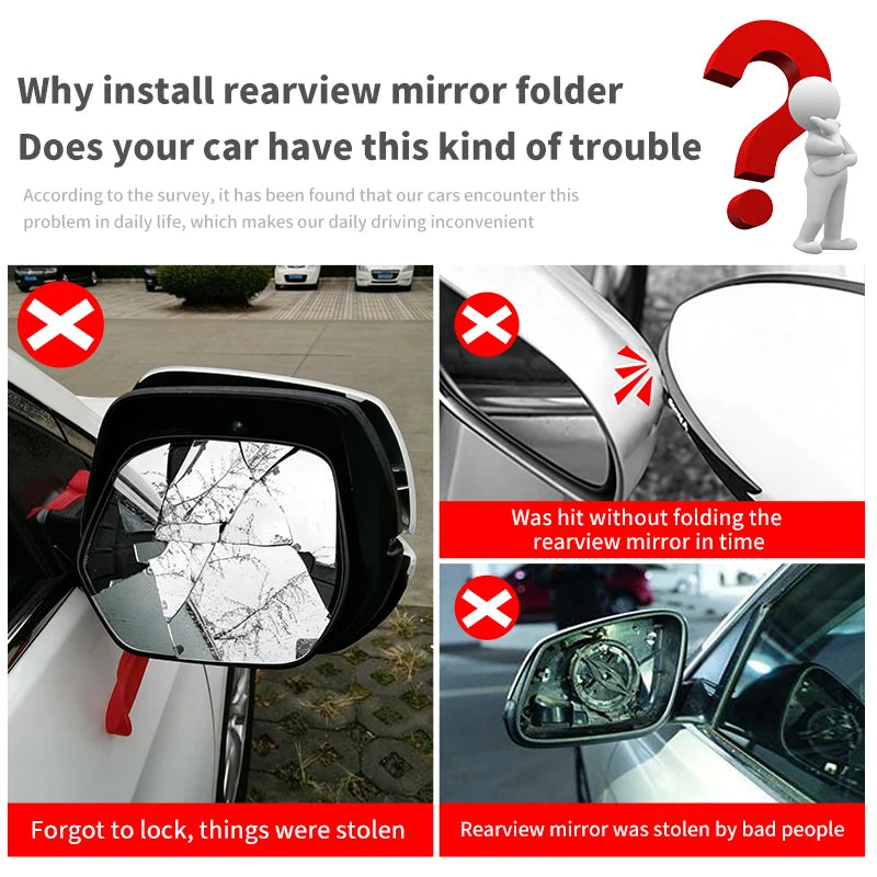 For Toyota Hilux 2016-2025 Revo One Touch Auto Fold Mirror Module Kit with Harness Plug and Play LHD RHD Upgrade Accessories