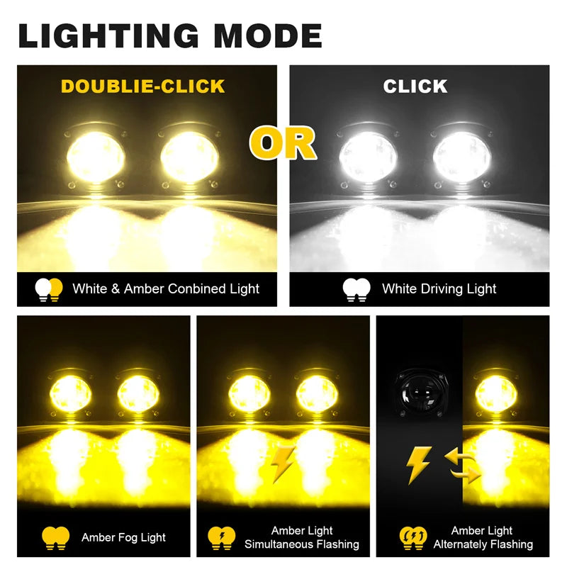 Universal Motorcycle Lights Auxiliary Headlight LED Spot Driving Fog Lights For BMW R1250GS ADV F800GS R 1250 GS LC Yamaha MT07