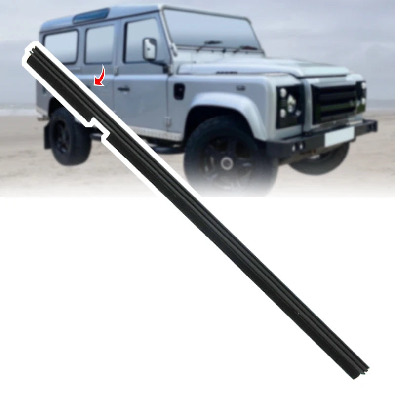 One Set Outer External Window Glass Waist Seal Strip Rear + Front + Right + Left For Land Rover Defender 90 110 1987 - 2006