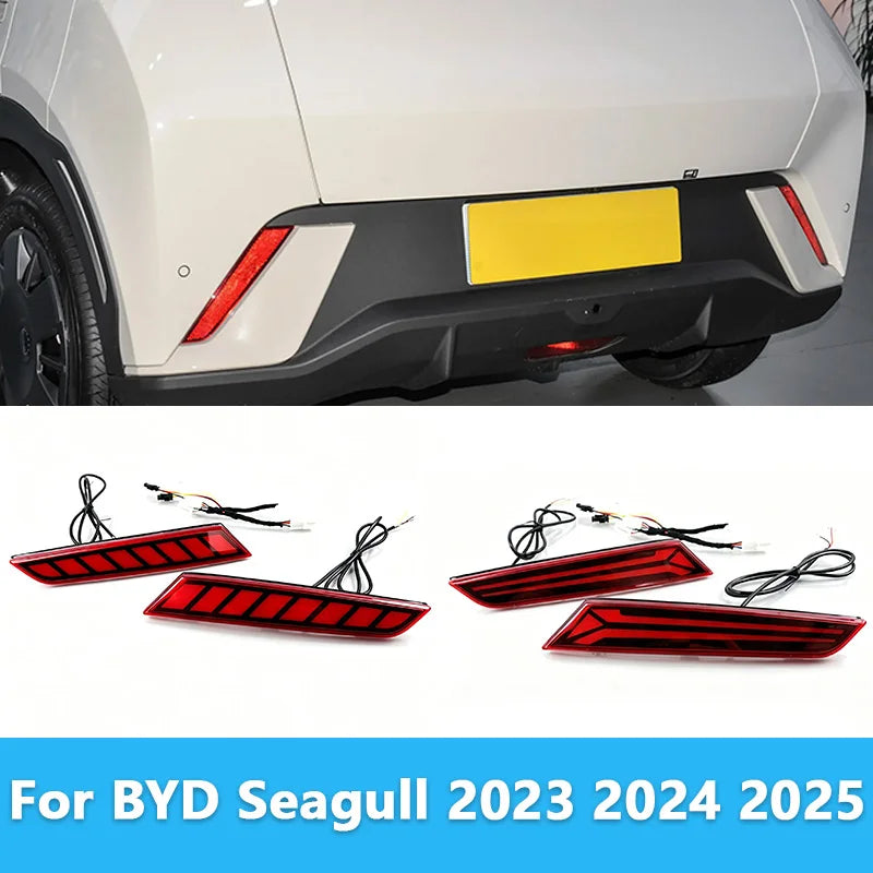 For BYD Seagull 2023 2024 2025 LED Rear Bumper Light Modification Brake Warning Light Driving Rear Fog Light Auto Accessories