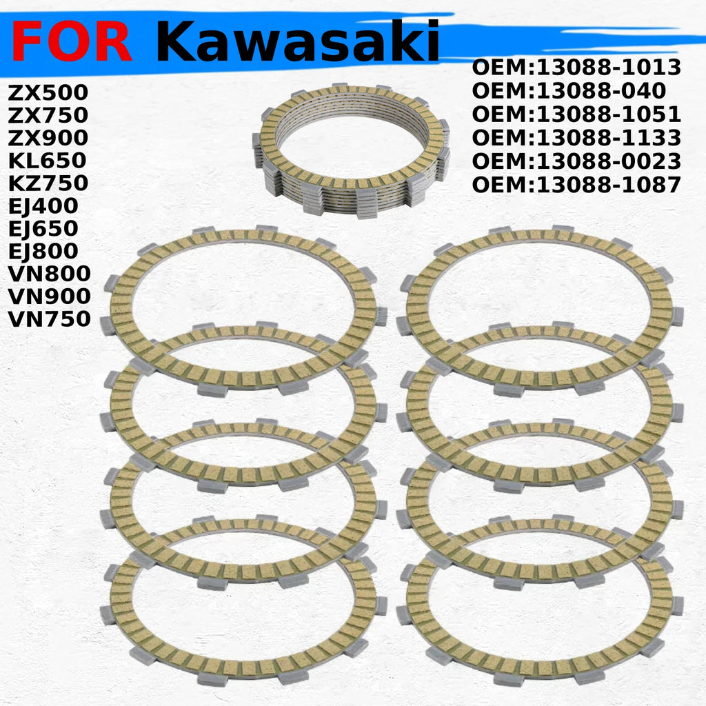 Motorcycle Friction Clutch Plates Disc For Kawasaki KZ750 LTD KL650 KLR650 ZX750 Ninja ZX-7R 750R GPX750R ZXR750 13088-1051