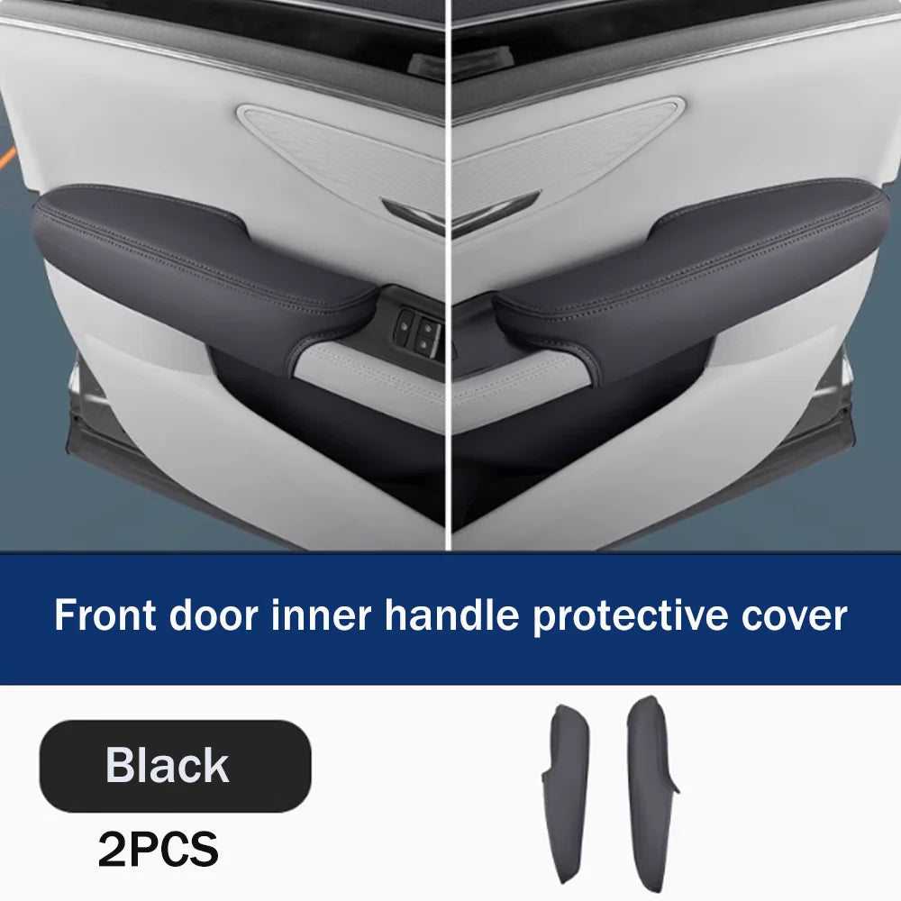 For BYD Seal U Sealion 6 Song Plus DM-i EV 2023~2025 2024 LHD Car Inner Door Handle Leather Protective Cover Interior Accessorie
