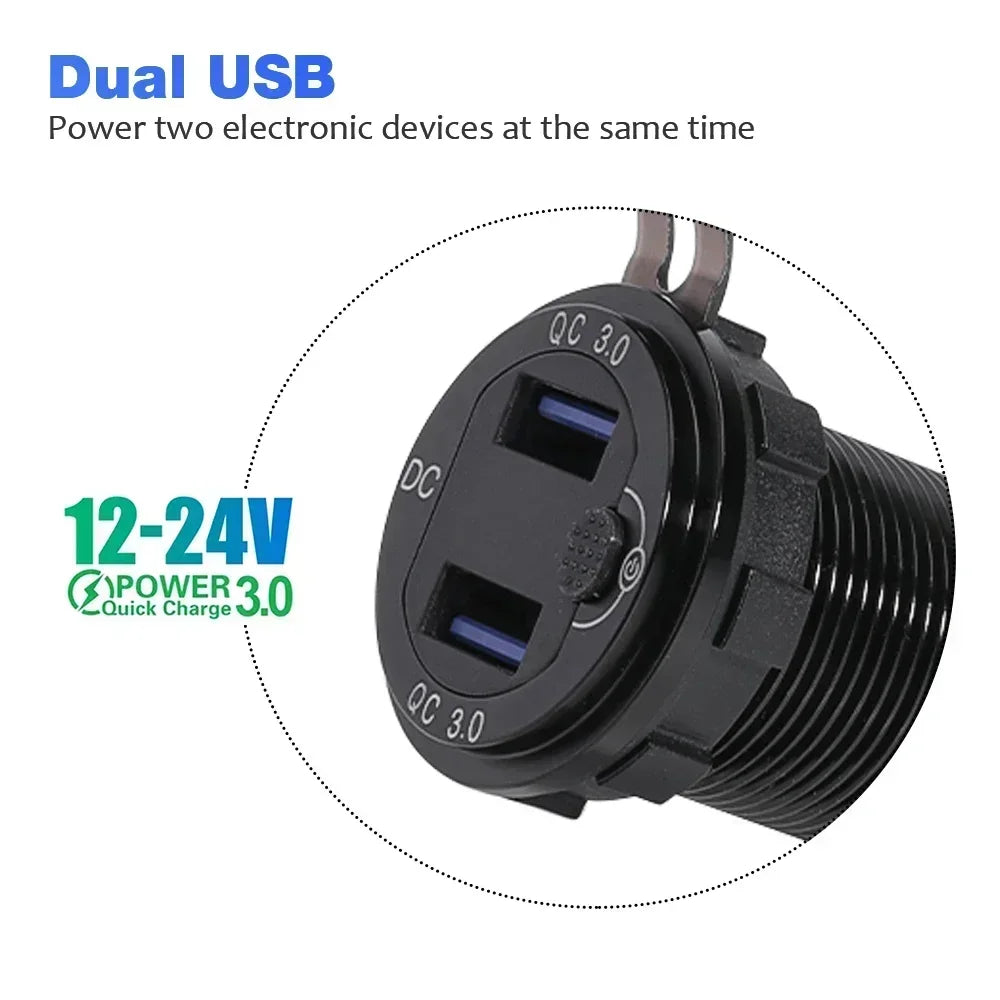 For HONDA XL750 Transalp 750 CRF Africa Twin 1000 1100 QC3.0 USB Charger 12V Power Outlet Connector Plug Dual USB Socket Cable