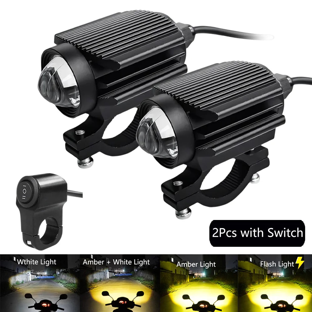 Additional LED Fog Lights Motorcycle Headlights For YAMAHA TENERE 700 MT10 DRAG STAR 400 BANSHEE FJR 1300 YZ250F VSTAR