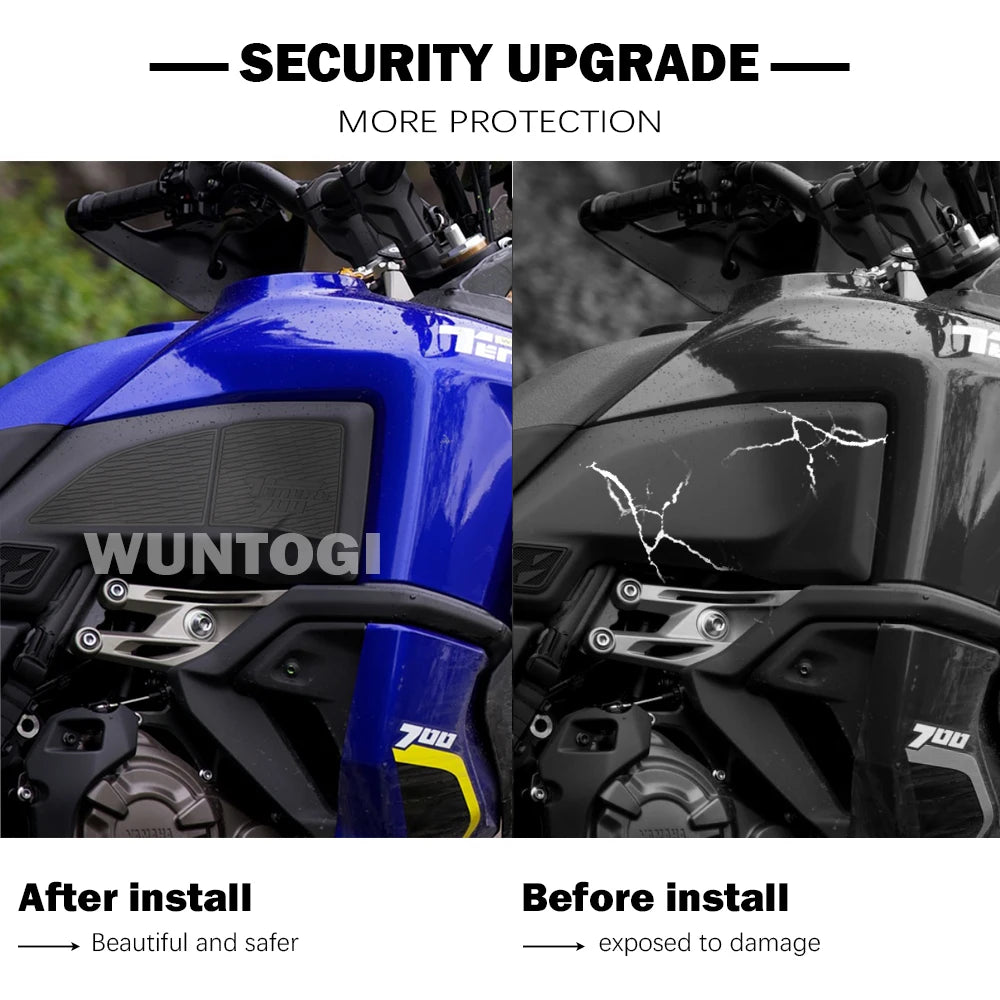 Tenere700 Tank Pad Sticker For YAMAHA TENERE 700 World Raid T700 T7 2022 Motorcycle Non-slip Side Fuel TankPad Stickers