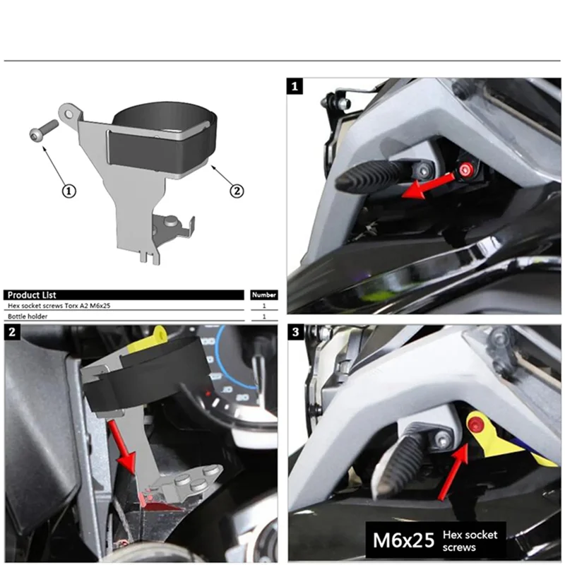 Motorcycle Water Bottle Drink Cup Holder Fuel Reserve Holder For BMW R 1250 GS Adventur R 1200 GS LC Adv Spare Parts Parts-A67F
