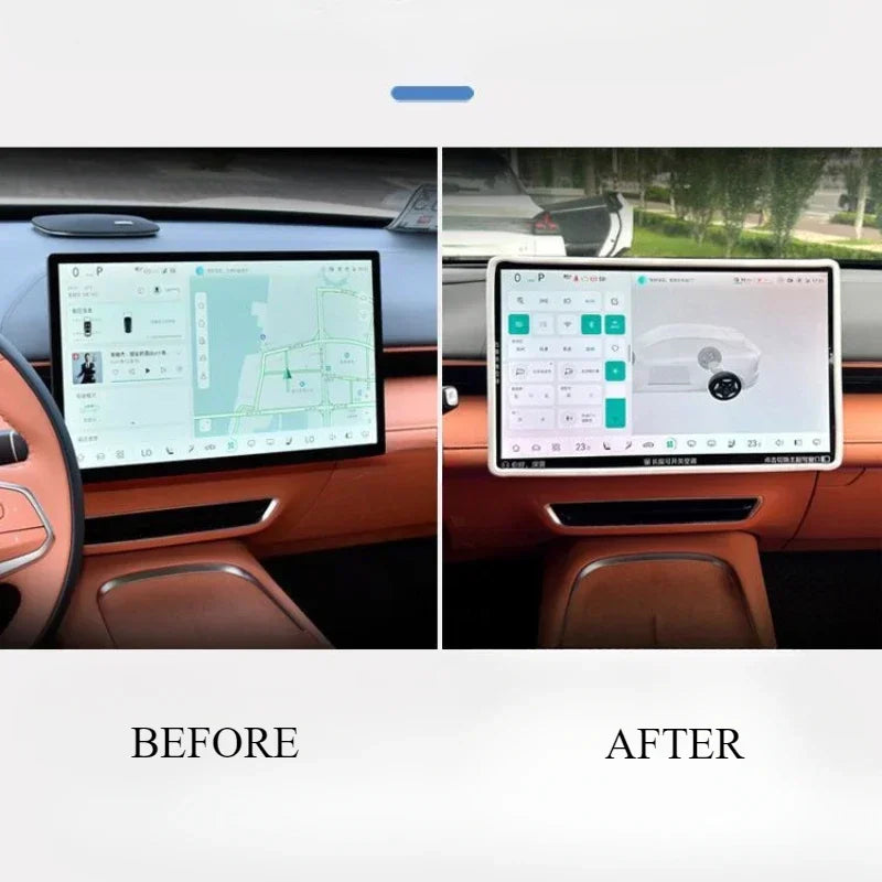 Car Central Control Navigation Screen Display Protective Cover Silicone Frame Auto Accessories For Changan Deepal S07 S7 2024