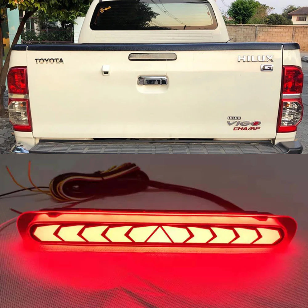 1 PCS LED High Brake Light with Turn Signal for Toyota Hilux Vigo 2004-2014 Rear Bumper Lamp for Enhanced Visibility