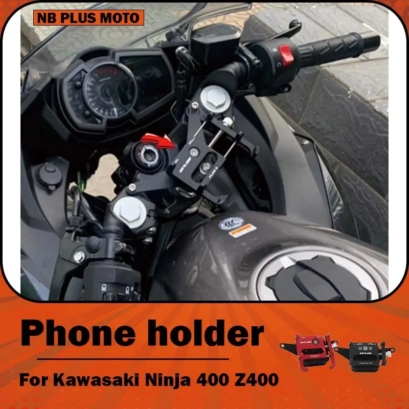【Premium】For Kawasaki Ninja 400 Z400 motorcycle modified aluminum alloy phone holder and sports camera mount NINJA