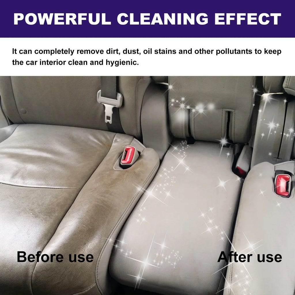 Specialized detergent for car interior deeply cleans dirt on seats, refreshes faded interior surfaces, enhances gloss and provides lasting care protection to keep the car interior tidy and new-looking. Overseas Warehouse Delivery