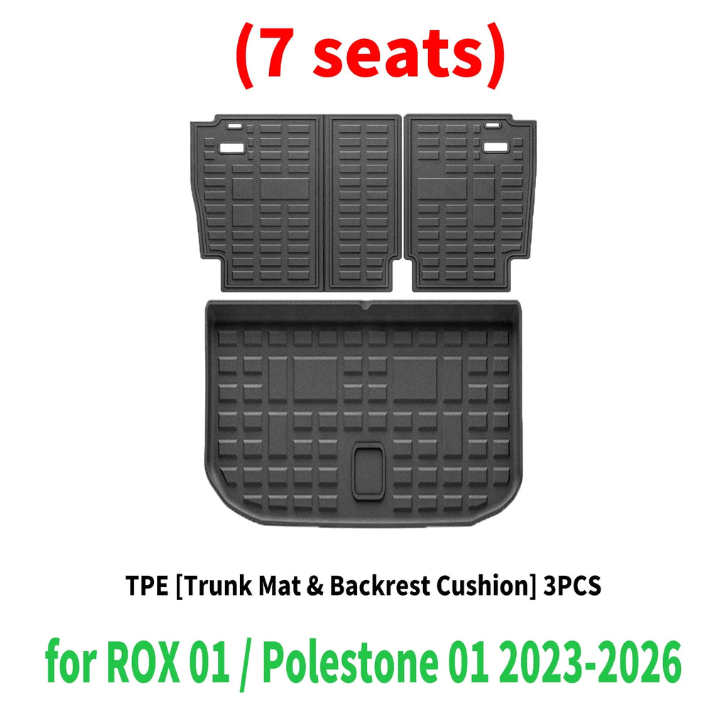 for ROX 01 / Polestone 01 2023 2024 2025 2026 Eco-Friendly TPE Car Floor Mats & Trunk Mats, All-Weather Protection