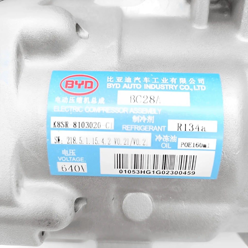 Hybrid Car AC Compressor Electric Compressor for BYD K8 640V Model BC28A  OEM K8SR-8103020-C1 New