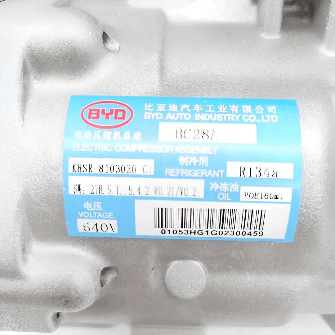 Hybrid Car AC Compressor Electric Compressor for BYD K8 640V Model BC28A  OEM K8SR-8103020-C1 New
