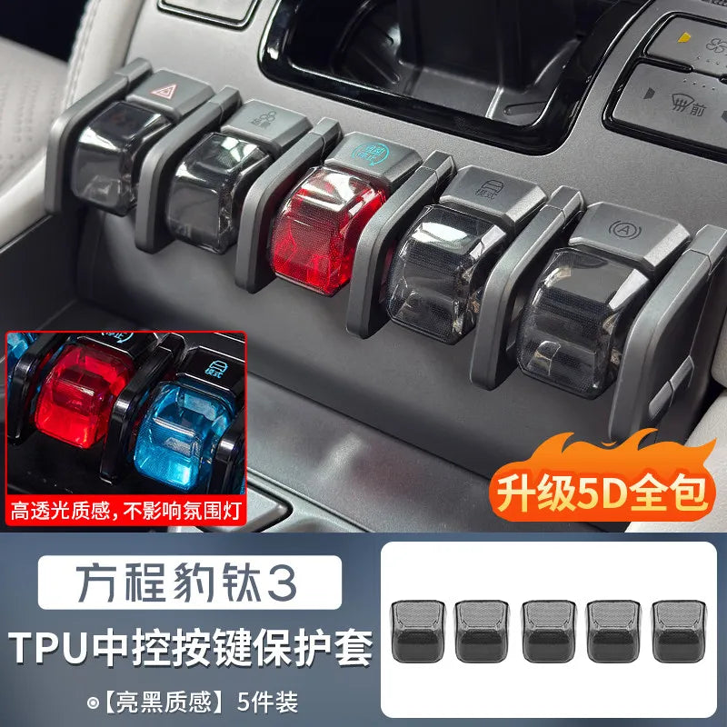 For BYD Formula Leopard 5 8 Ti3 TPU Center Console Button Protector Cover Starry Sky Style Protective Cover Modified Accessories