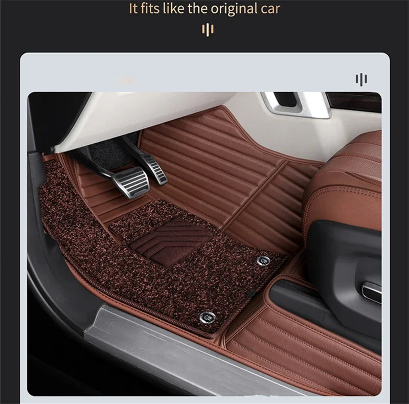 Custom Fit Floor Mat ECO Cowhide Leather for 5 Seaters Land Rover Range Rover Sport Velar Evoque Discovery 4 5 Defender