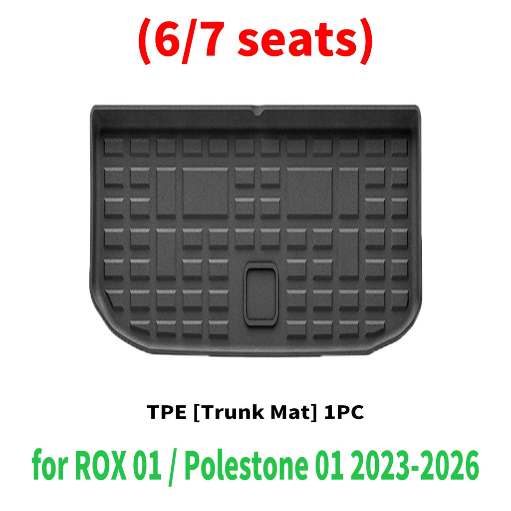 for ROX 01 / Polestone 01 2023 2024 2025 2026 Eco-Friendly TPE Car Floor Mats & Trunk Mats, All-Weather Protection