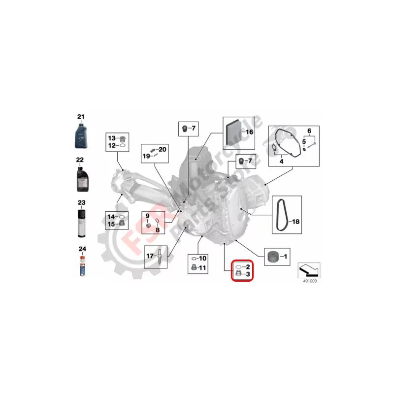 OIL SCREW PLUG & GASKET RING,FOR BMW R 1100 1150 12 1200 1250 18 850 900 NINET GS GT RS K 1300 HP2 SPORT CE,P/N:07 11 9 902 292