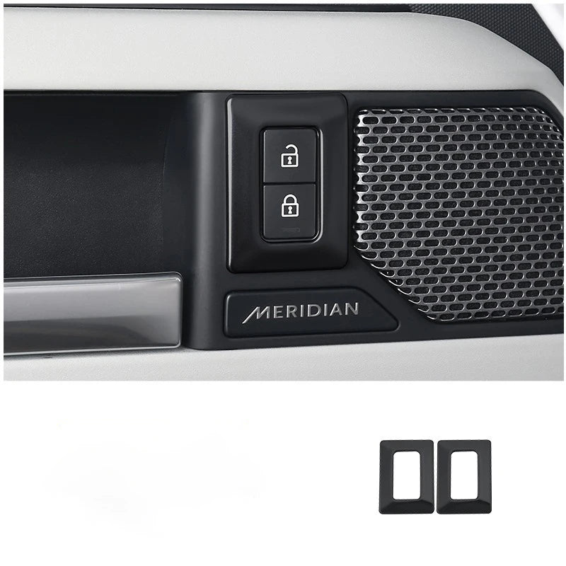 For Land Rover Defender 90 110 2020-2024 Aluminium Alloy Car Door Lock Button Anti Mistake Touch Frame Decorative Accessories