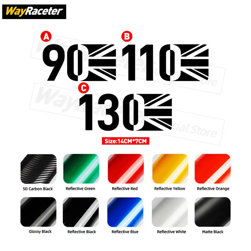 1 Piece Matte Black Trunk Sticker Side Fender Reflective Sticker Decal  For Land Rover Defender 90 110 130 Union Jack Accessorie